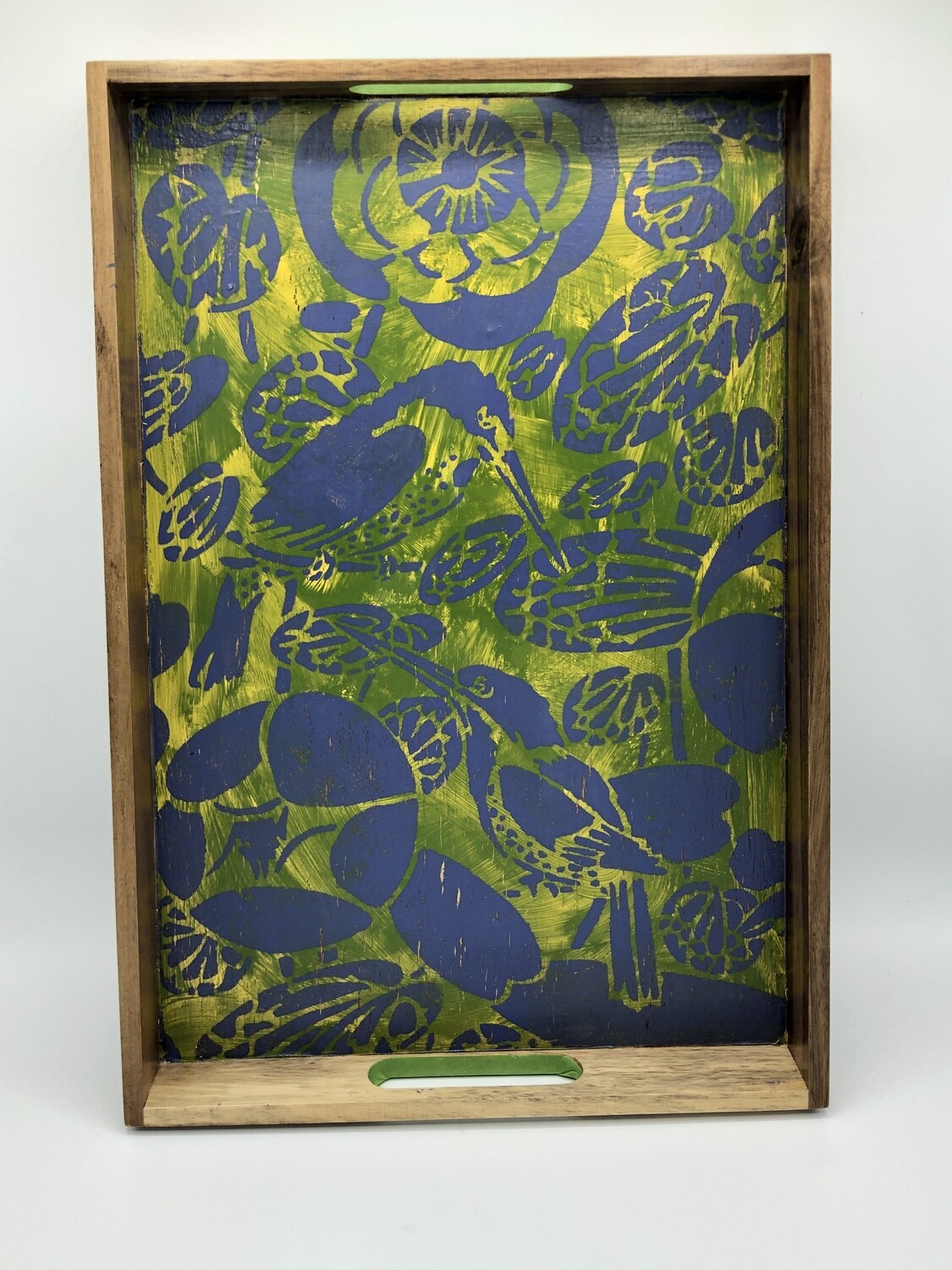 “Birds of a Feather” Hand Painted Bamboo Serving Tray