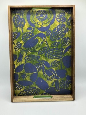 “Birds of a Feather” Hand Painted Bamboo Serving Tray