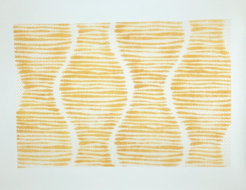 “Twists” Set of Four Hand Stenciled Placemats