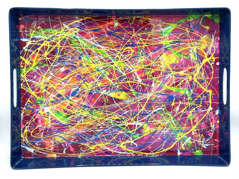 “Galaxy” - Hand Painted Serving Tray