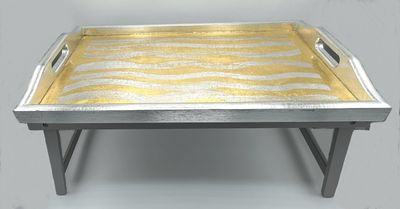 “Silver Waves” - Hand Painted Bed/Serving Tray
