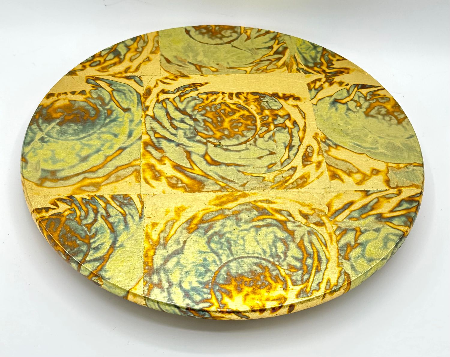 “Gridded Gold Leaf Skyfall” Lazy Susan