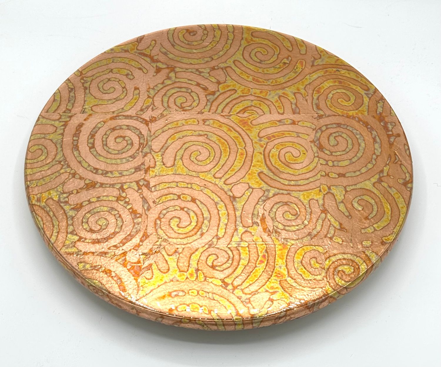 “Red &amp; Gold Spirals” Lazy Susan