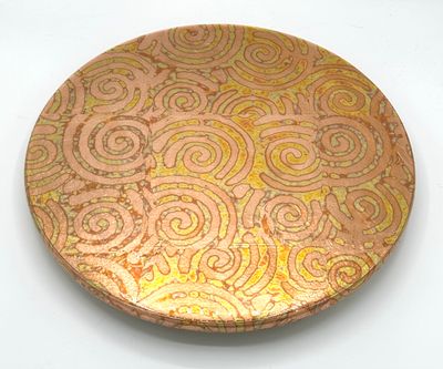 “Red &amp; Gold Spirals” Lazy Susan