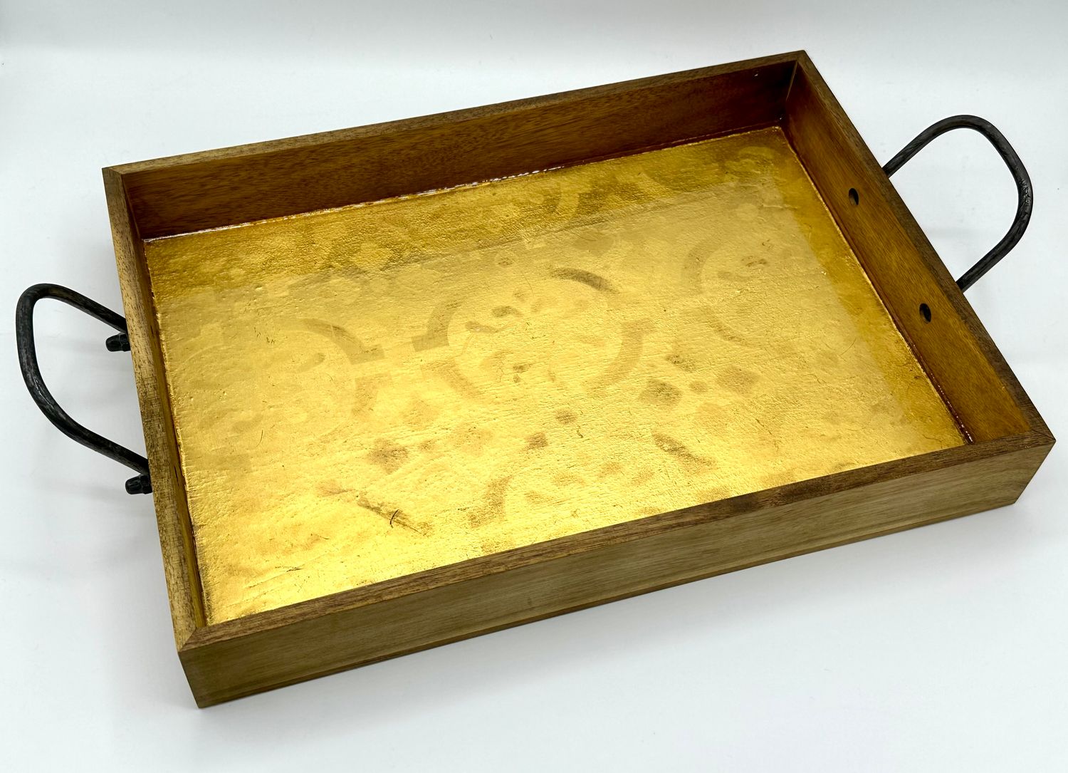 “Golden Shadows” - Hand Painted/Gilded Wood Tray