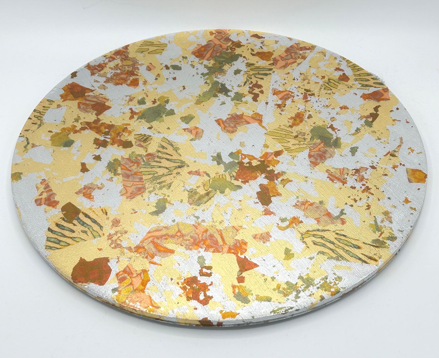 “Leafed Lightspeed”- Hand Painted/Gilded Wood Serving Platter