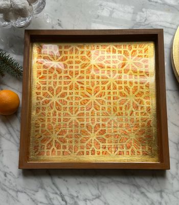 “Daisy Chain” Hand Painted/Gilded  Tray