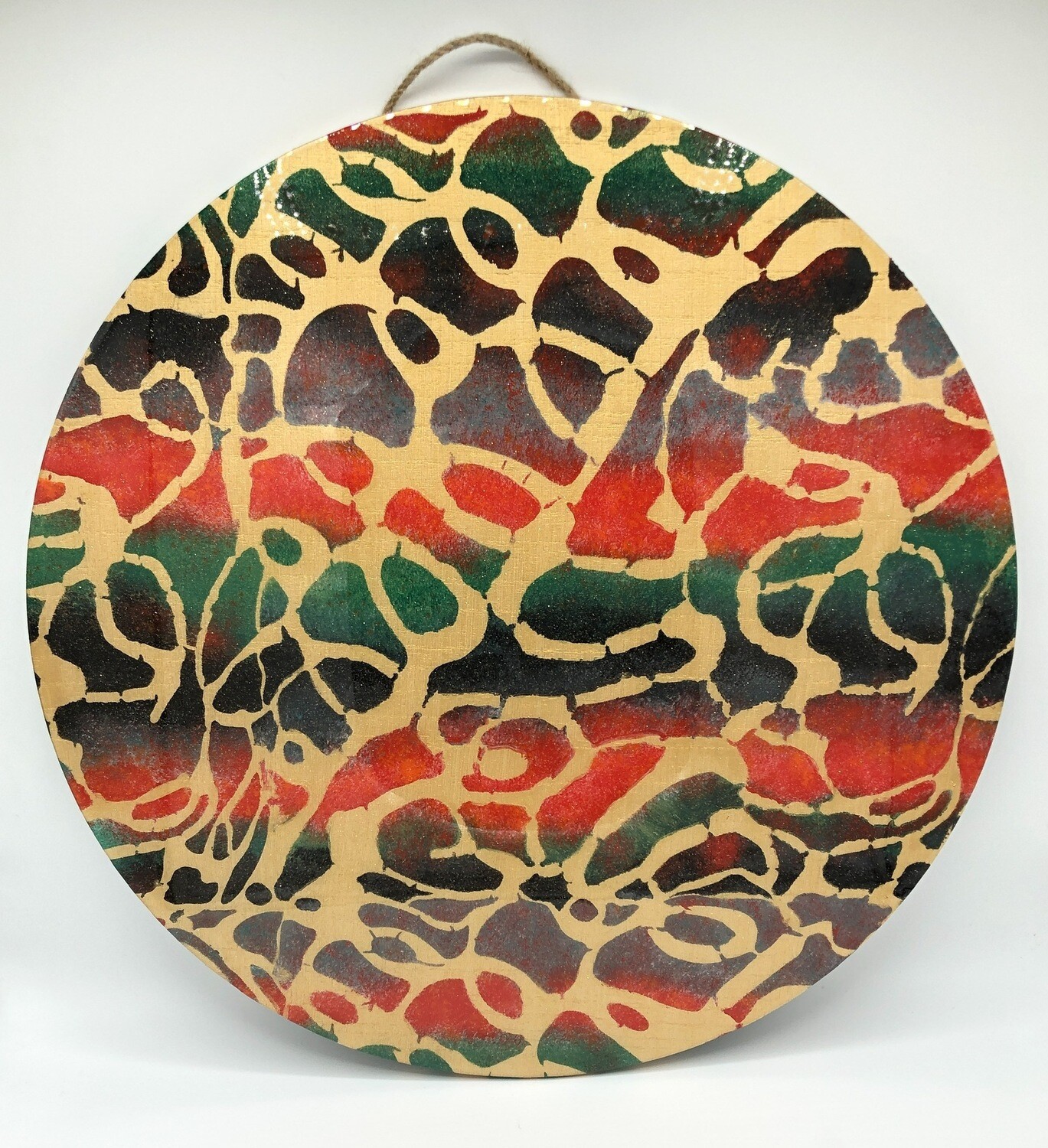 “Holiday Gold Curly Qs” - Hand Painted Wood Serving Board/Platter