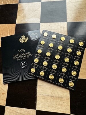 Gold Maplegram 25 1 Gram Gold Coin - 2019