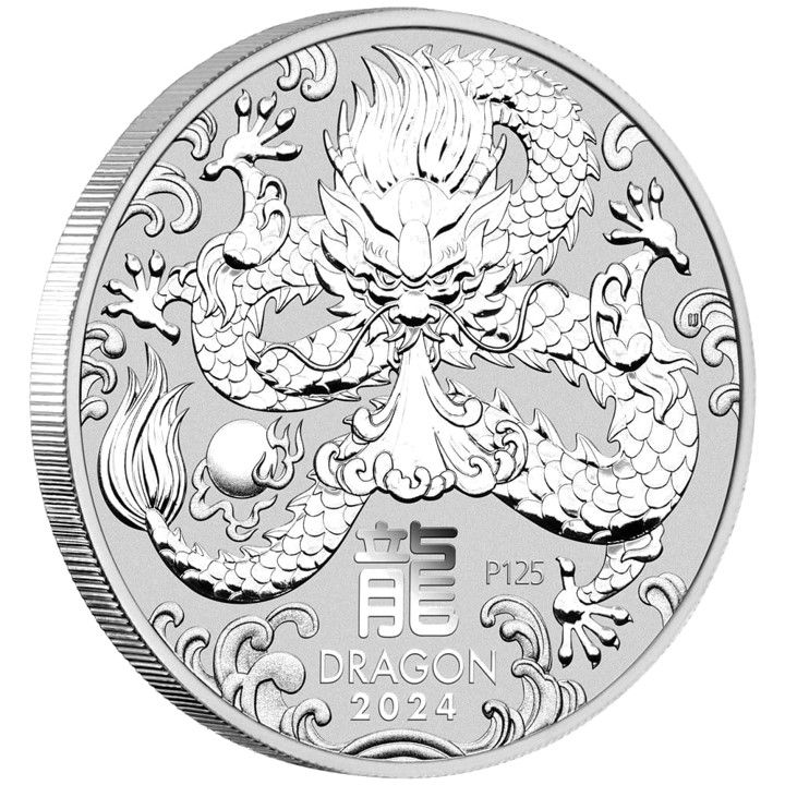 Perth Mint 2024 1kg silver Lunar Series III Dragon BU