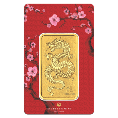 Perth Mint 2024 1oz Lunar Year of the Dragon Gold Bar