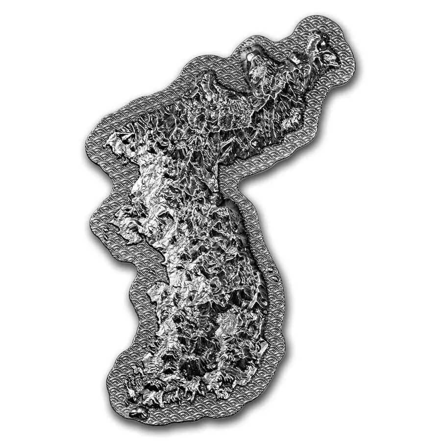 Komsco 2022 2oz Silver antiqued Korean Peninsula