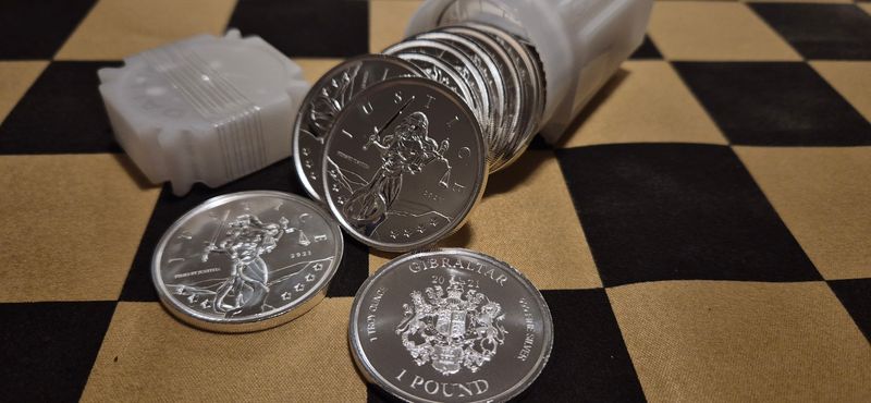 Tube of 20 Sunshine Mint 2021 1oz silver Gibraltar Lady Justice