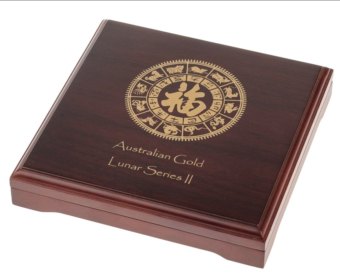 Perth Mint Lunar Series II gold 1/4oz x 12 hardwood case