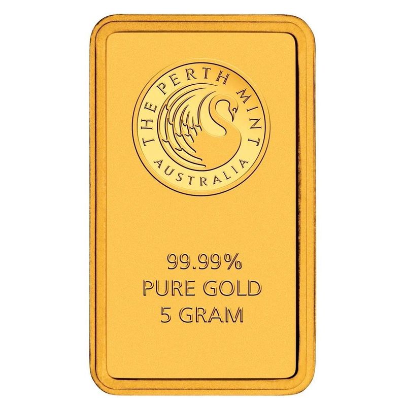 Perth Mint 5g Swan gold bar