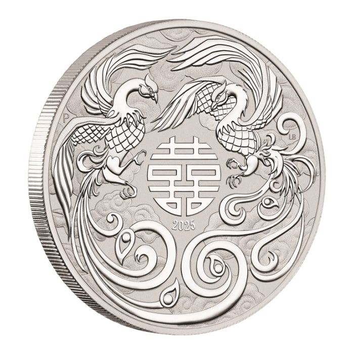 Chinese Myths and Legends 2025 Double Pheonix 1oz Silver BU Coin