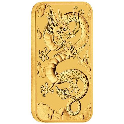 2019 1 oz Australian Rectangular Gold Dragon Coin (BU)