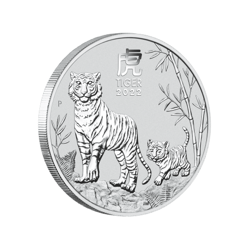 Perth Mint 2022 5oz silver Lunar Series III Tiger BU
