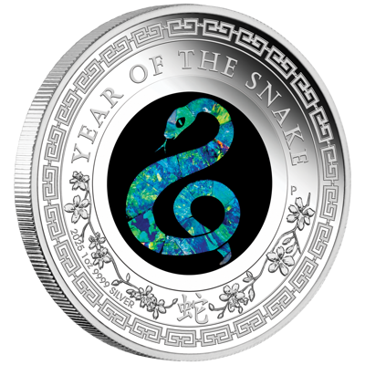 Australian Opal Lunar Series 2025 Year of the Snake 1oz Silver Proof Coin