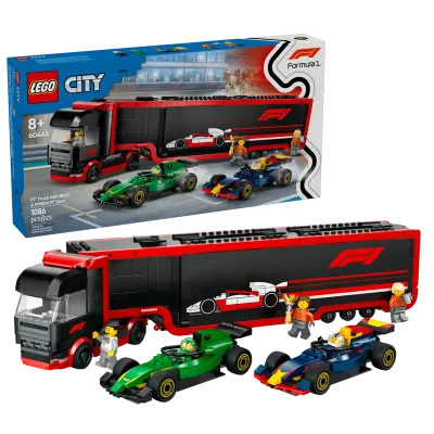 LEGO F1® Transporter mit RB20 &amp; AMR24 F1® Rennautos 60445