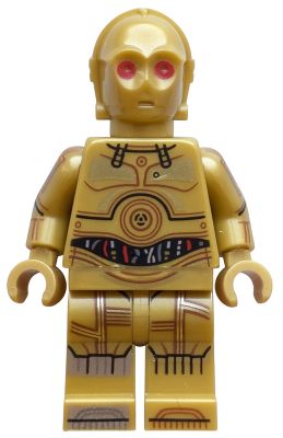 LEGO C-3PO - Printed Legs, Toes and Arms, Red Eyes Minifigur