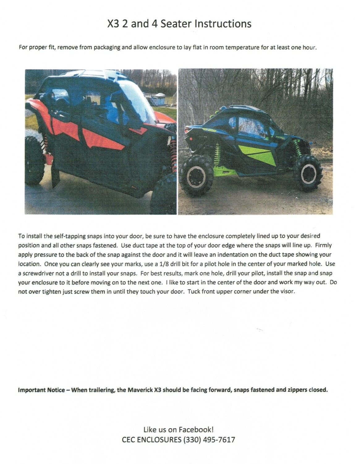 Can-Am X3 Max Enclosure