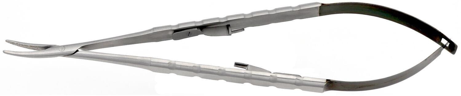 Micro Needle Holders, select needle holder type: Microsurgical Needle Holder Curved 0.8mm 18cm (NHDCPVN)