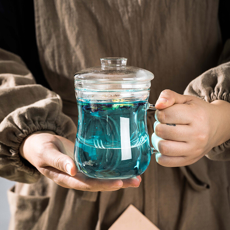 350ml Glass Tea Infuser Mug with Filter, Loại: Ly dáng bầu