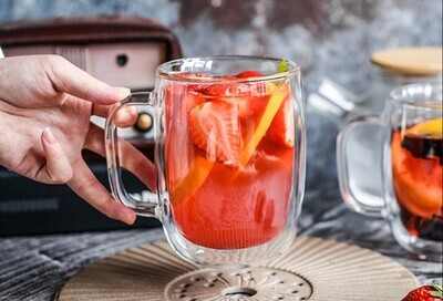 Ly Thủy Tinh 2 Lớp Cách Nhiệt Có Tay Cầm 2 Size