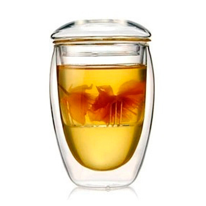350ml, 450ml Double-Walled Insulated Glass Tea Infuser Mug, Dung Tích: 350ml