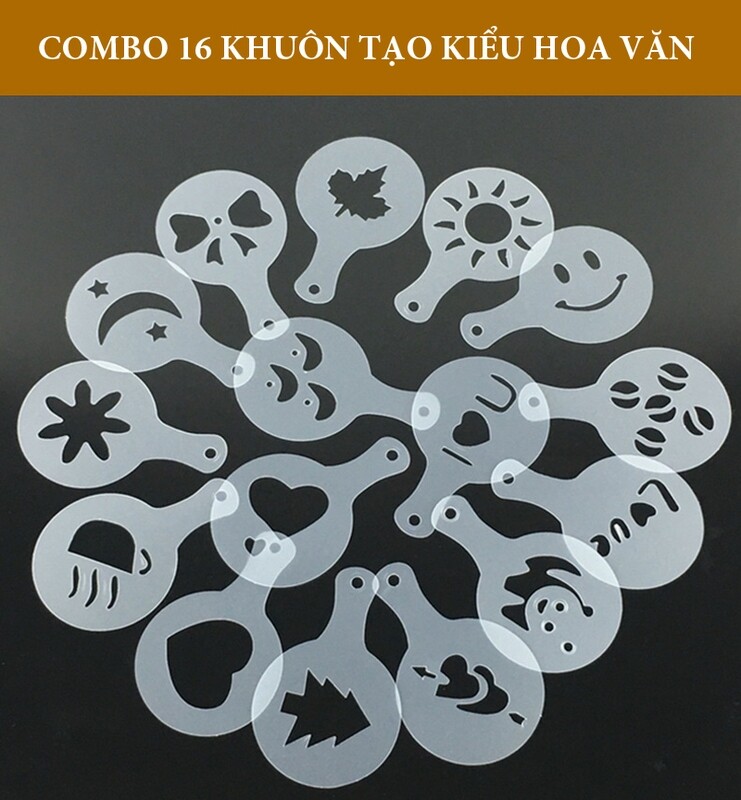 16 Miếng Khuôn Nhựa Tạo Hình Dễ Dàng Cho Capuchino
