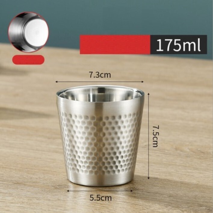 Ly Inox 304 Vân Dập Cách Nhiệt 2 Lớp 175ml, 350ml, Loại: 175ml