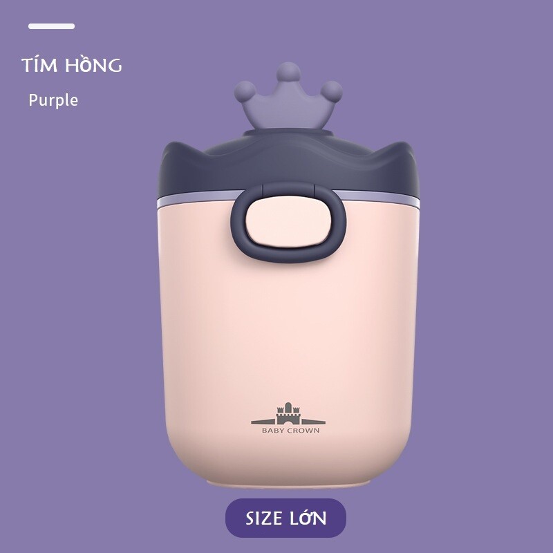 Hộp Đựng Sữa Bột Ăn Dặm Chuyên Dụng 2 SIZE Tiện Lợi, Loại: Tím phối hồng size L