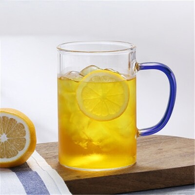 ​Ly Thủy Tinh 500ml Dáng Thẳng Tay Cầm Ánh Màu