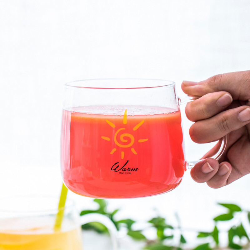 450ml Cute Sun Design Glass Mug