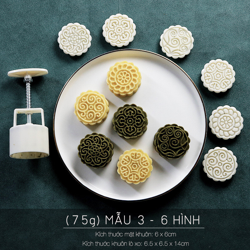 Bộ khuôn bánh trung thu nhiều mẫu xinh xinh 50g, 75g