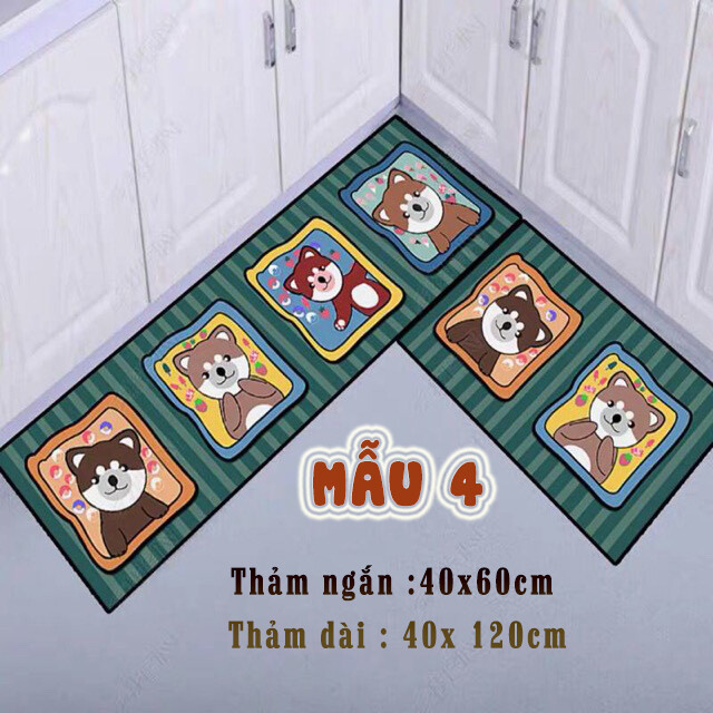 Set 2 Thảm Nhà Bếp Chống Trơn Trượt Nhiều Mẫu