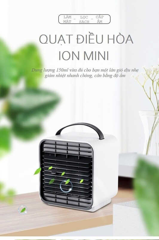 Quạt điều hòa ion mini có đèn gọn nhẹ