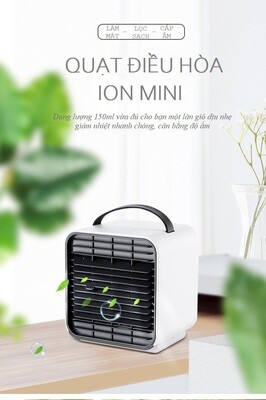 Quạt điều hòa ion mini có đèn gọn nhẹ