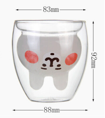 Ly Thủy Tinh Gấu Con 2 Lớp Xinh Xắn 270ml