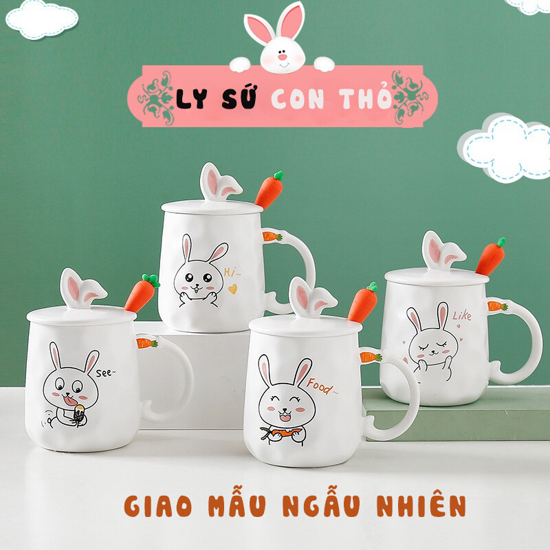 Ly sứ thỏ Cà rốt Dễ Thương 410ML