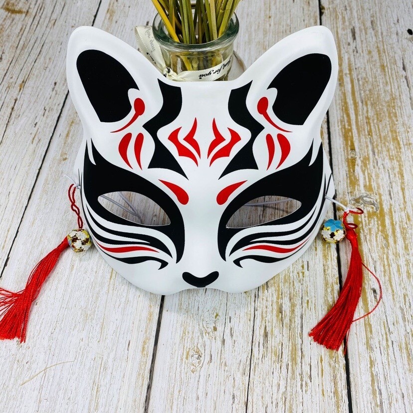 ​Japanese Anime Style Half Fox Mask, Màu: Đen