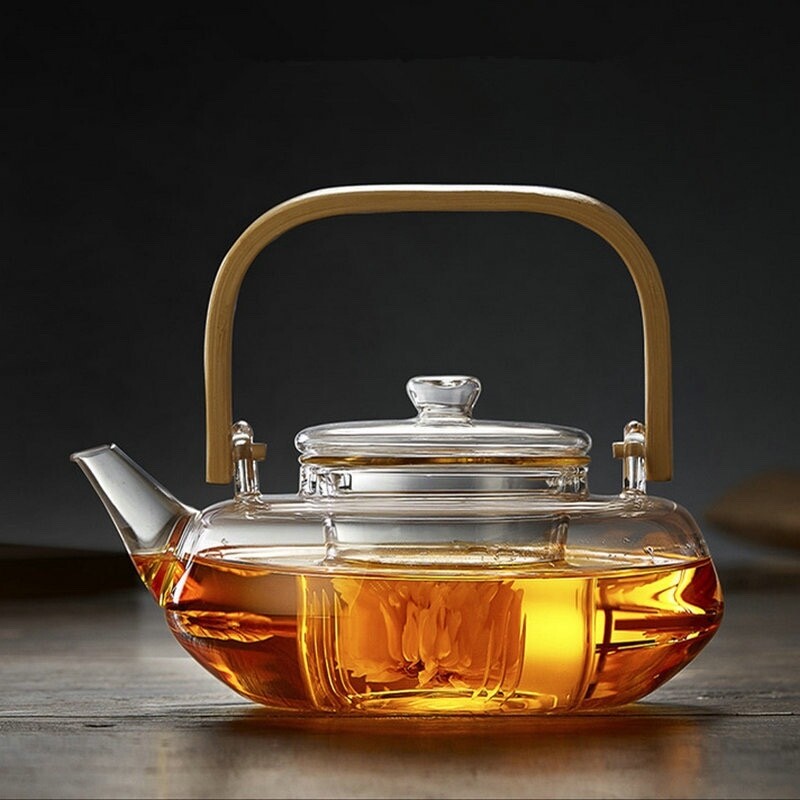 800ml/1000ml Premium Glass Teapot, Elegantly Designed for Home Use