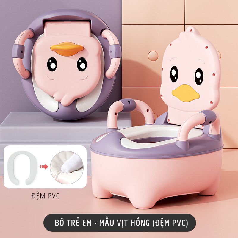 Bô cho bé bô trẻ em hình vịt con ngộ nghĩnh đáng yêu, Màu: Hồng