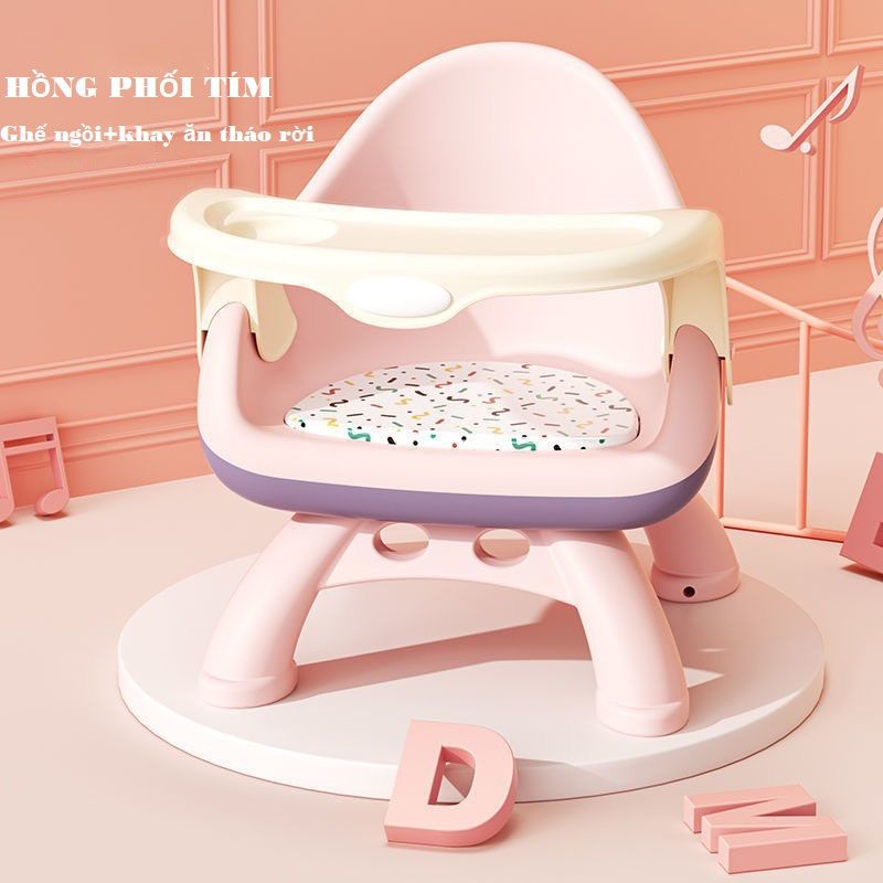 Ghế ăn dặm cho bé chắc chắn có đệm mông thoải mái, Màu: Hồng