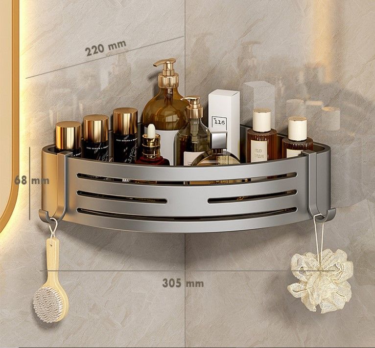 Kệ góc nhà tắm, kệ để đồ nhà tắm dán tường không cần khoan tường