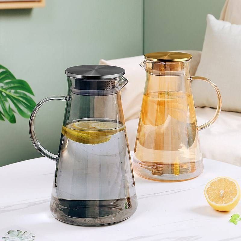 Transparent Gray 1.8L Borosilicate Glass Water Pitcher