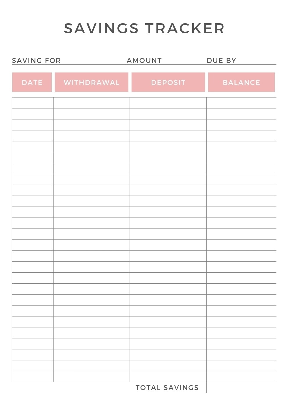 Savings Tracker