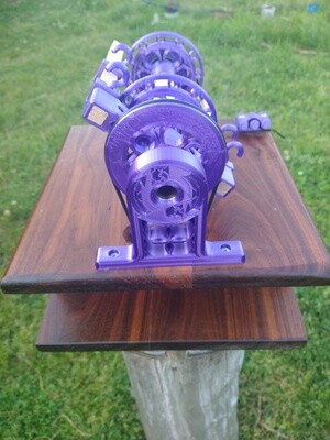 Scotch Tension Purple on Walnut Spin-e-kube spinning wheel e-spinner