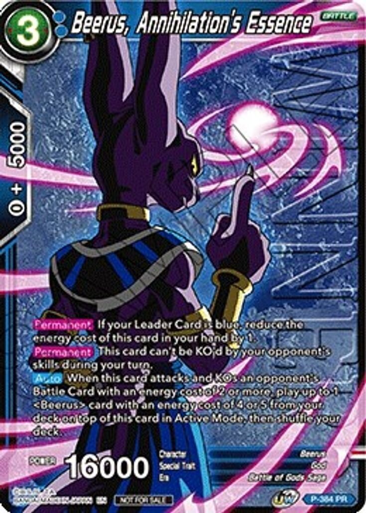 Beerus, Annihilation&#39;s Essence (Tournament Pack Vol. 8) (Winner)